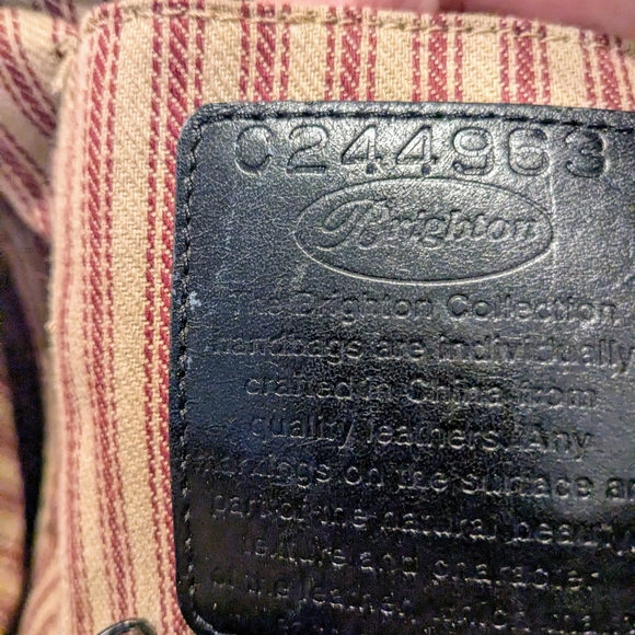 Brighton Vintage Blue Rose Tapestry & Leather Handbag EUC - Picture 8 of 9